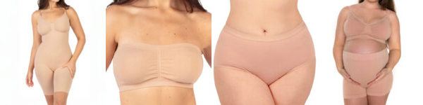 Key Drivers Shaping Bra Demand alt with keywords: A diverse collection of modern bras, including seamless bralettes, plus-size models, and various nude shades