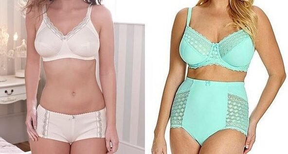 The Rising Popularity of Full Cup Bras alt with keywords: A collage of social media posts celebrating body positivity with women wearing full cup bras