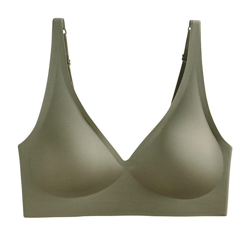 Laser-cut deep-V push-up bra