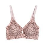 Leopard-print laser-cut bra
