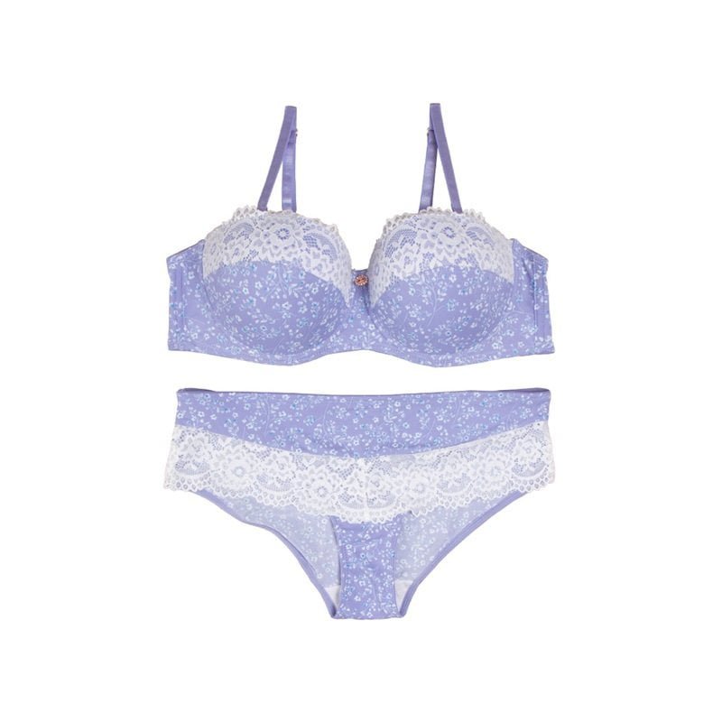 Printed Plus Size Bra Set